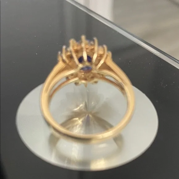 18K Yellow Gold LeVian Tanzanite and Diamond Ring - Picture 7 of 13